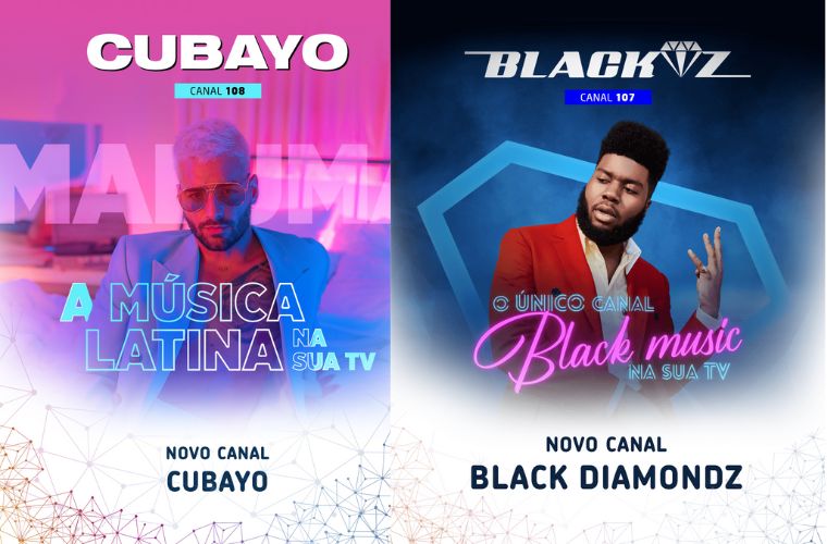 Entrada dos canais Black Diamondz e o Cubayo na grelha Zap Entrada dos canais Black Diamondz e o Cubayo na grelha Zap
