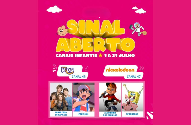  Canais infantis com sinal aberto nas